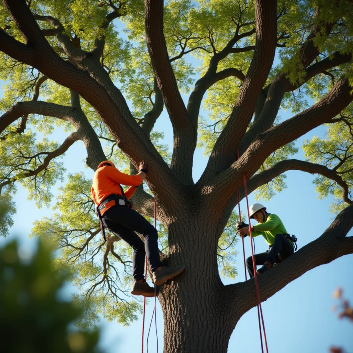 Clean lawn and restored property after ice storm tree damage austin