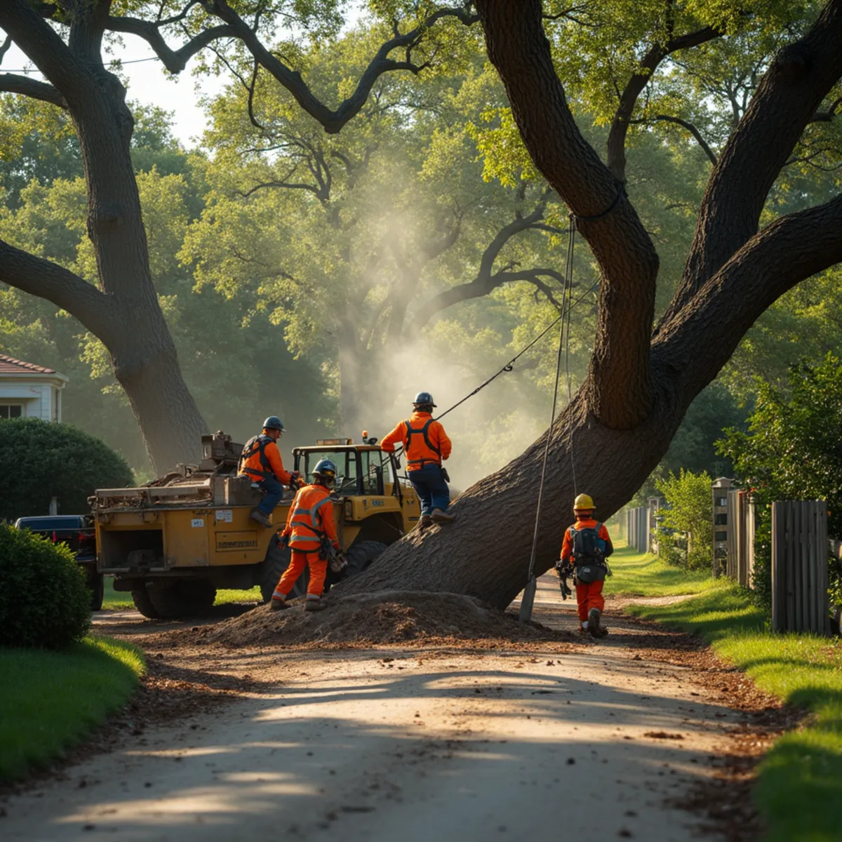 Restored yard and lawn after 24/7 emergency tree service
