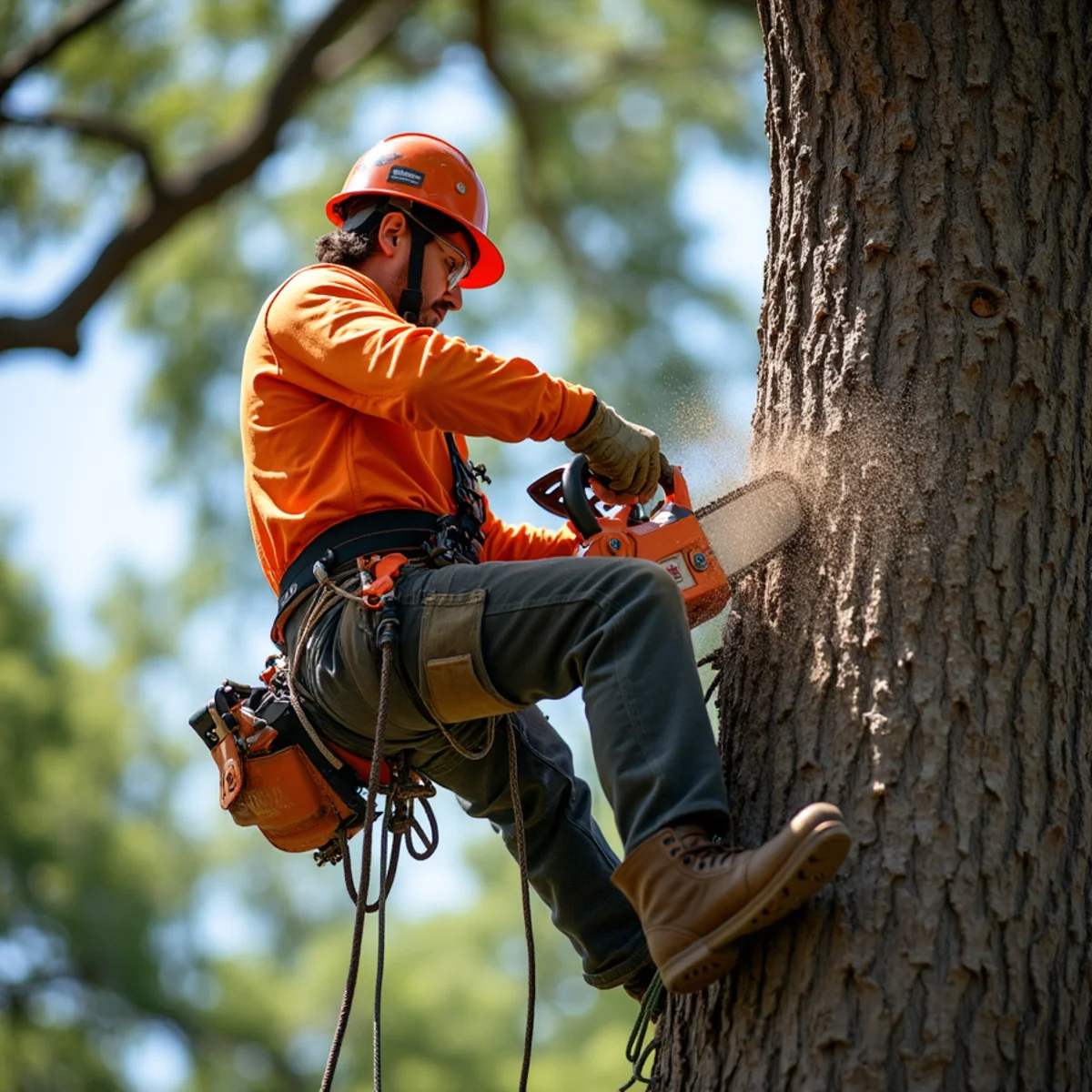 Fallen Tree Removal safety equipment and site protection