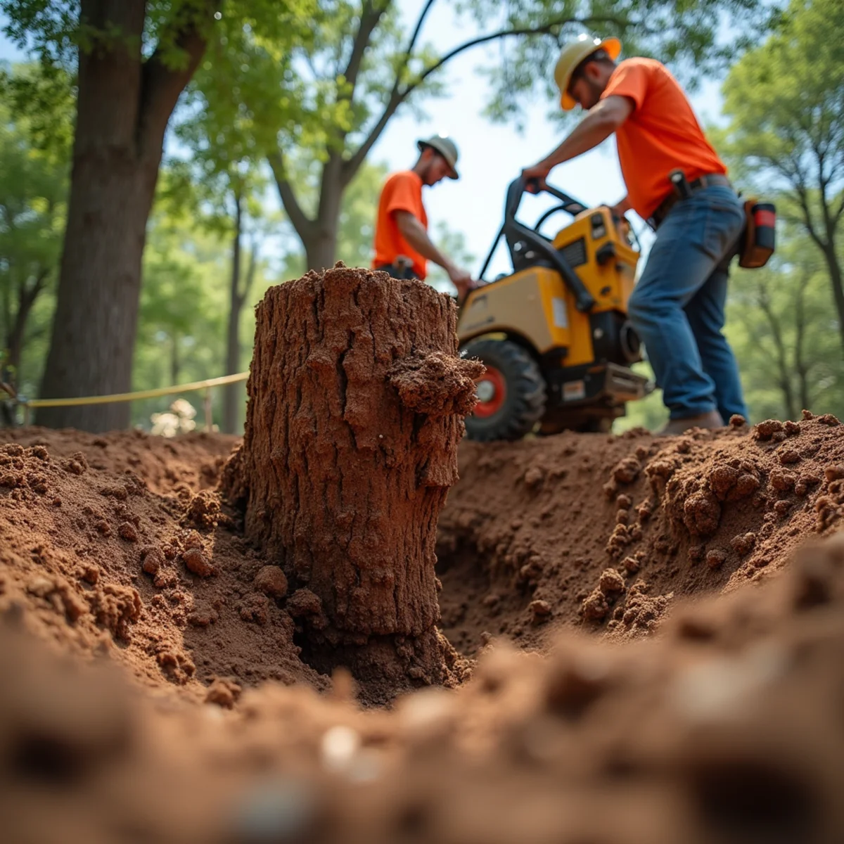 Stump grinding and clean backfill on Bee Cave property