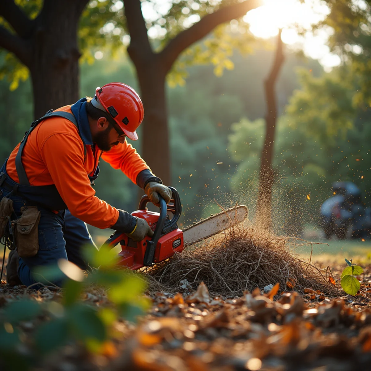 Emergency storm debris chipping and yard cleanup in Bee Cave TX