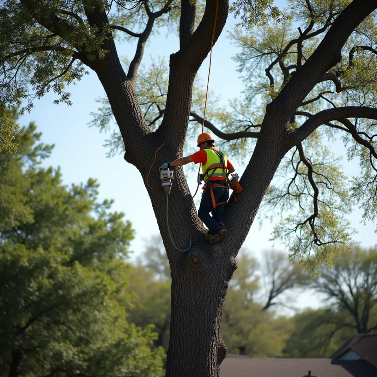 Tree removal and crane rigging in Hudson Bend TX
