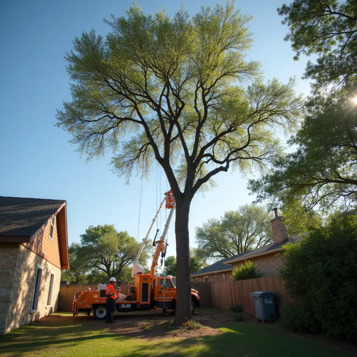 Tree removal and crane rigging in Kyle TX