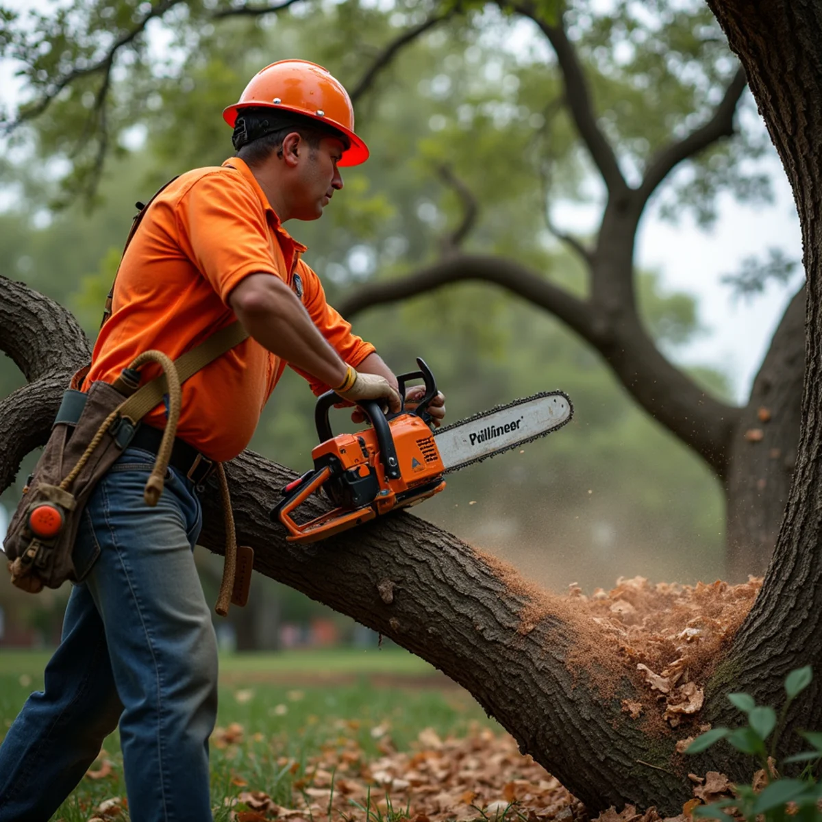 Emergency storm debris chipping and yard cleanup in Rollingwood TX