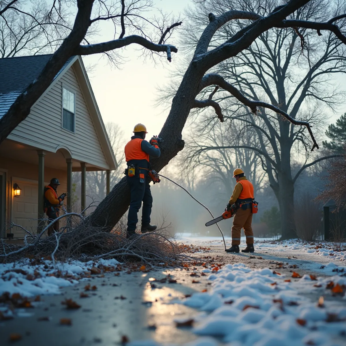 Professional storm damage tree cleanup in Austin TX