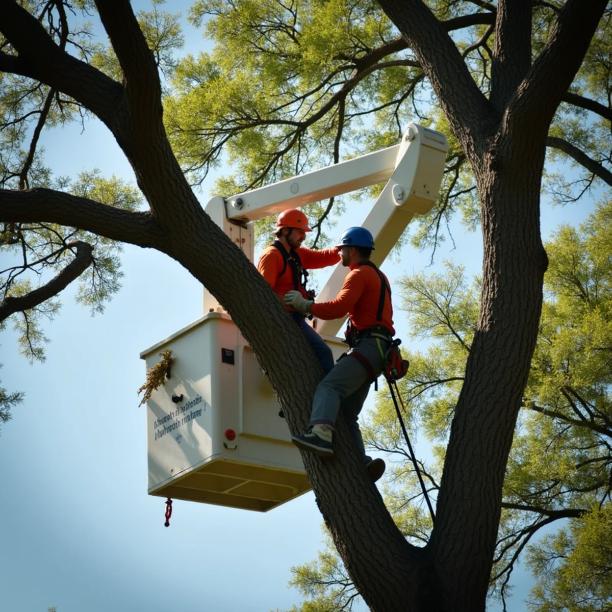 Commercial equipment and processing during storm damage tree cleanup