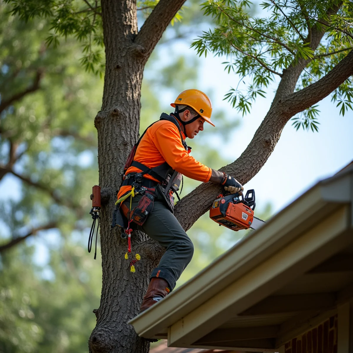 Tree Trimming & Pruning safety equipment and site protection